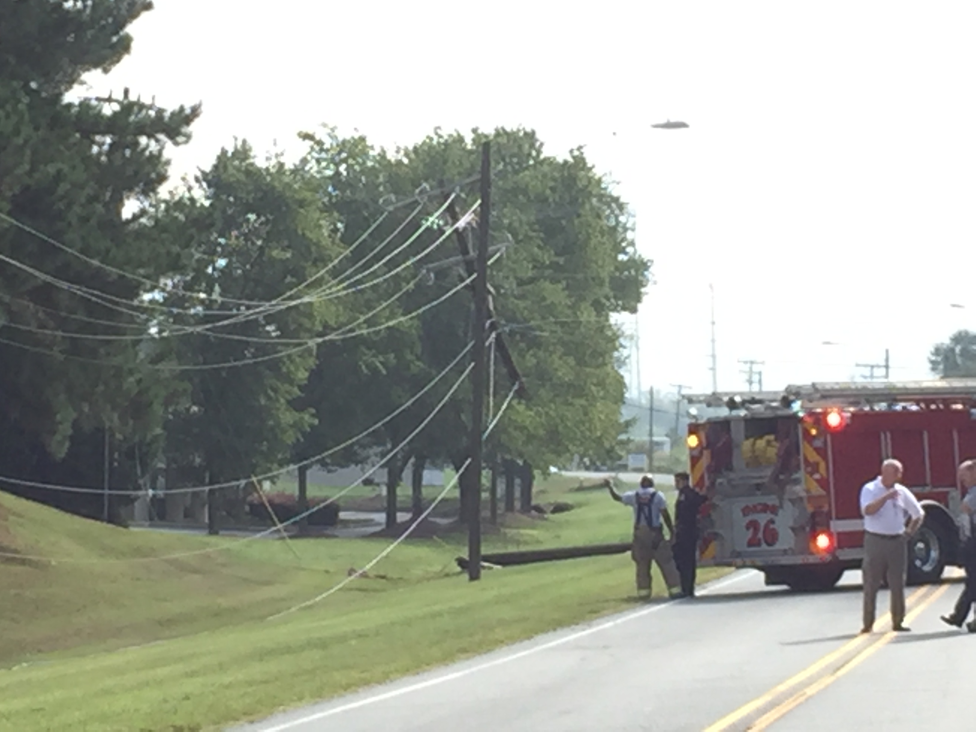 Massive power lines down causes road closure